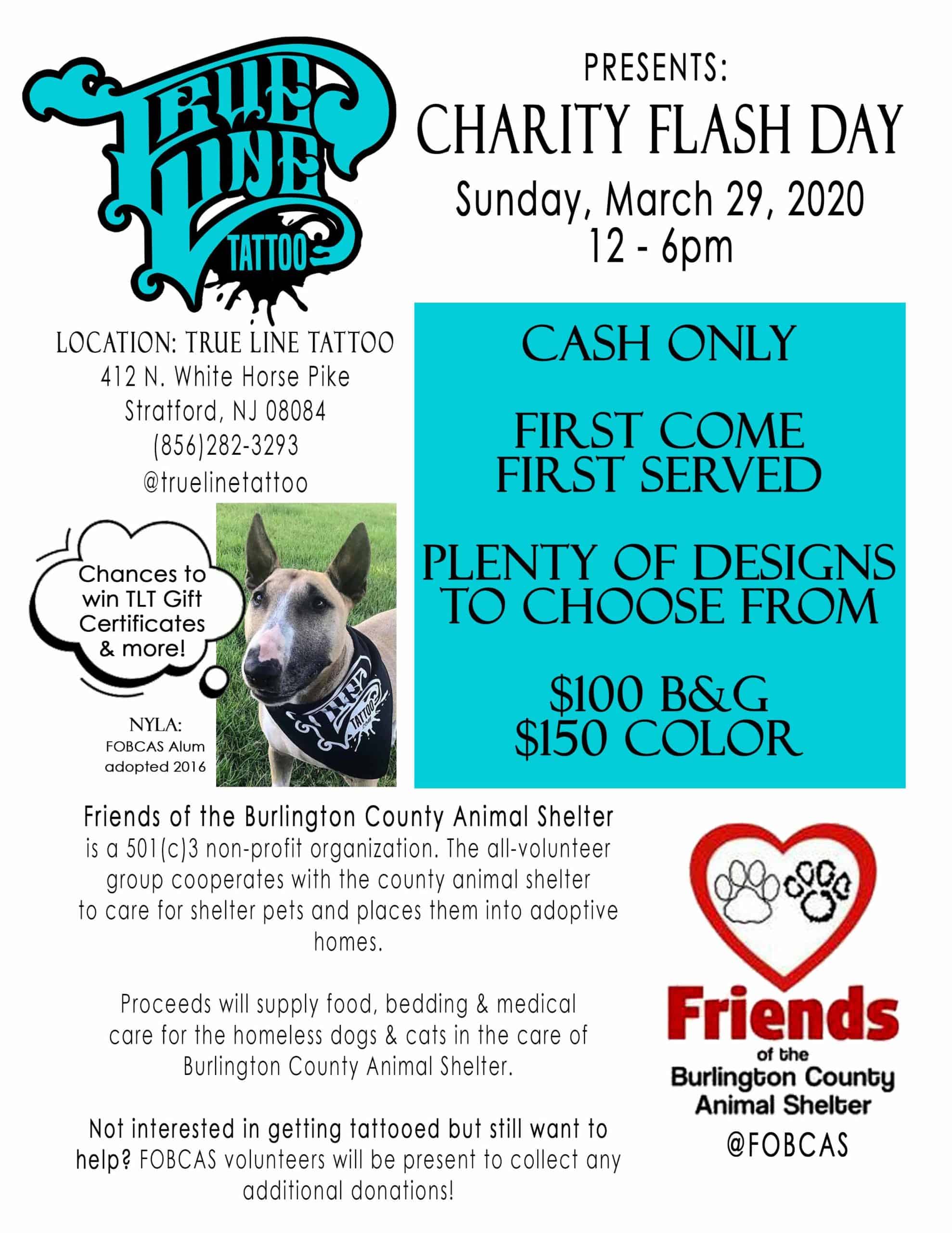 Get inked on March 29 and help homeless animals – Friends of the Burlington  County Animal Shelter